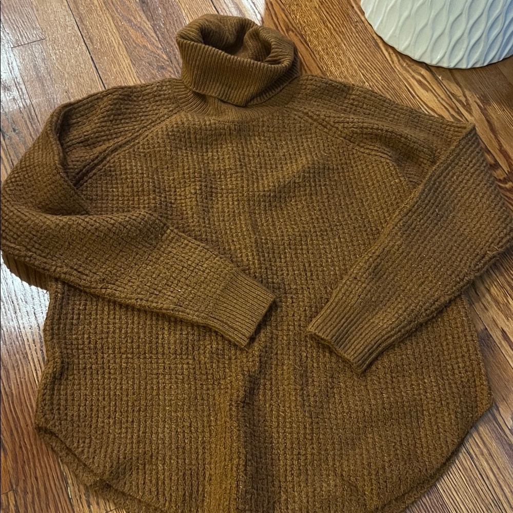 Khul Rich Orange Brown Knit Turtleneck